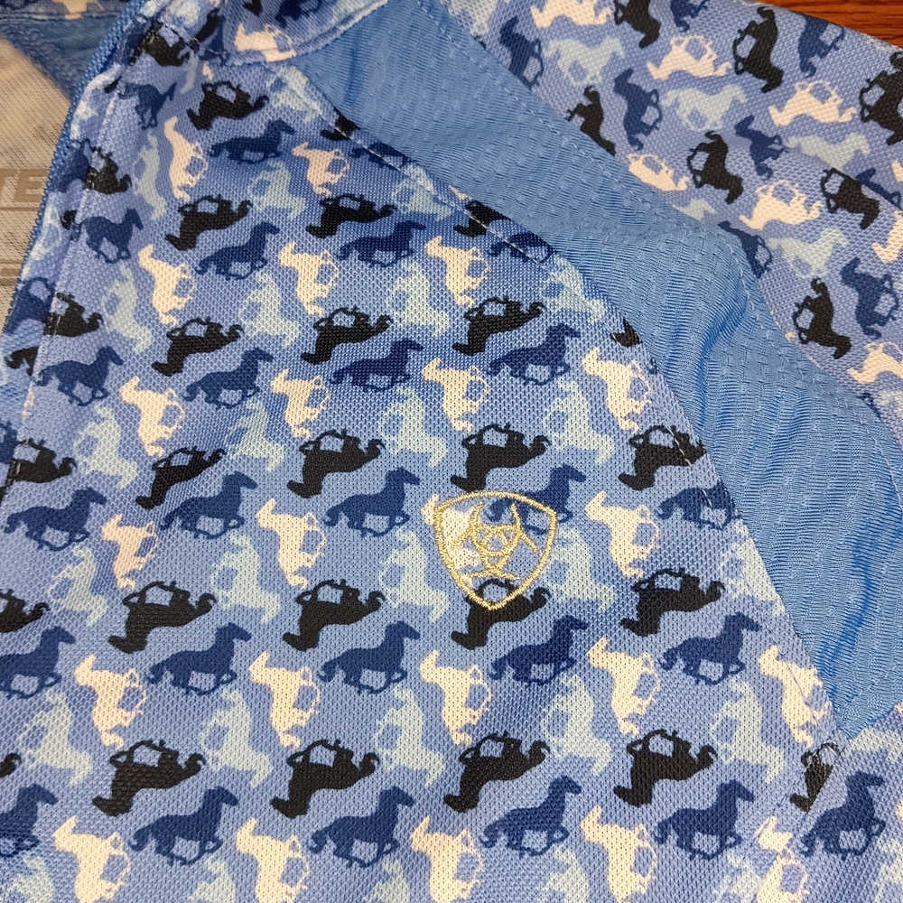 Ariat Blue Horse Pattern Shirt